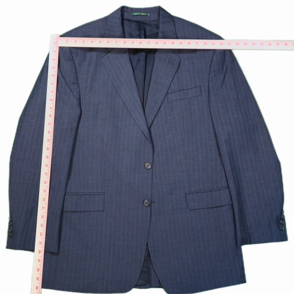 Ralph Lauren Blazer 100% Virgin Wool Pinstripe Made in Canada Size 44L - Picture 9 of 9